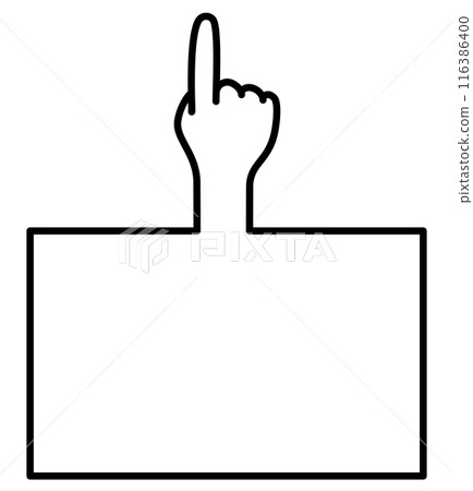 指手的方形框架（黑線塗白色，風景） 116386400