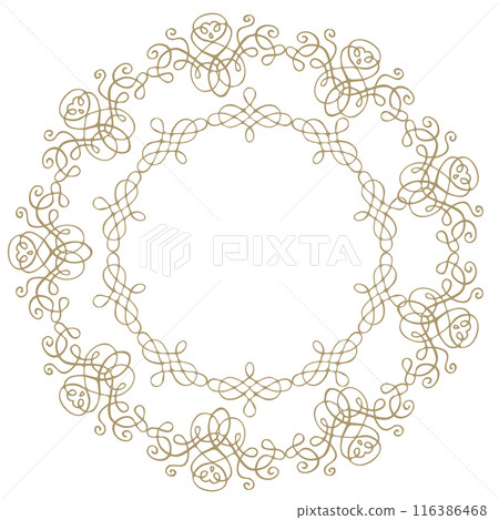 Gorgeous grass pattern gold decorative lace frame Gorgeous grass pattern gold decorative lace frame 116386468