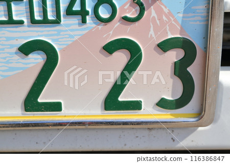 Car number "223" with Mount Fuji design 116386847