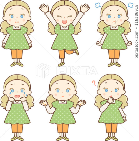 Various poses of white girls 116386918