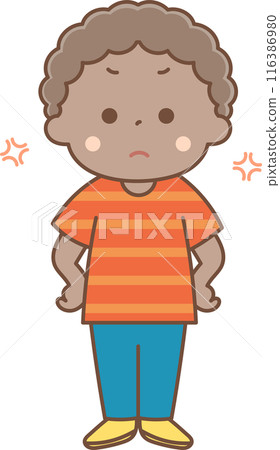 Angry black boy 116386980