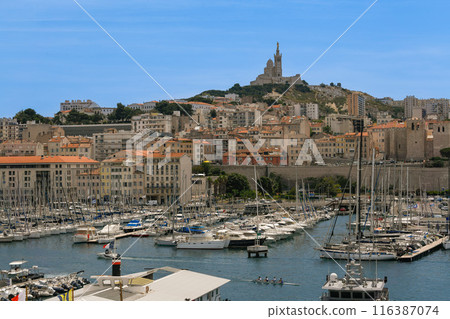 Marseille aerial panoramic view. Marseille is the second largest city of France. 116387074