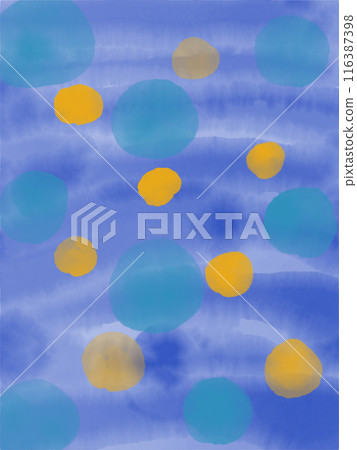 Stock Illustration: Yellow polka dots and blue gradation Stock Illustration: Yellow polka dots and blue gradation 116387398