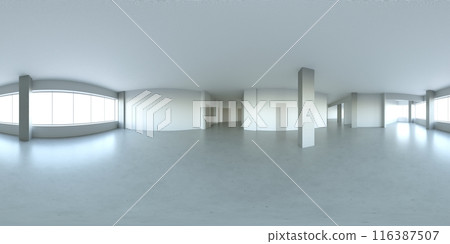interior visualization, spherical panorama 360, 3D illustration 116387507