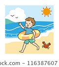 Boys playing in the sea 116387607