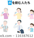 People drinking water to prevent heatstroke 116387612