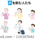 People drinking water to prevent heatstroke 116387642