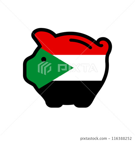 Flag of piggy bank icon, vector symbol. Flag of piggy bank icon, vector symbol. 116388252