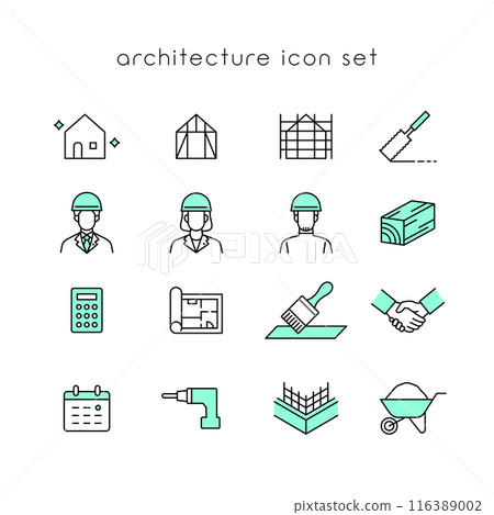 Architecture icon set 116389002