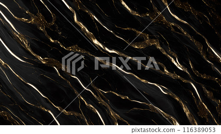Marble Elegance Polished black marble with subtle golden highlights. 3d background Marble Elegance Polished black marble with subtle golden highlights. 3d background 116389053