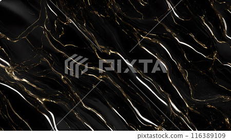 Marble Elegance Polished black marble with subtle golden highlights. 3d background Marble Elegance Polished black marble with subtle golden highlights. 3d background 116389109