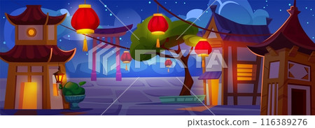 Chinese village or town with traditional houses 116389276