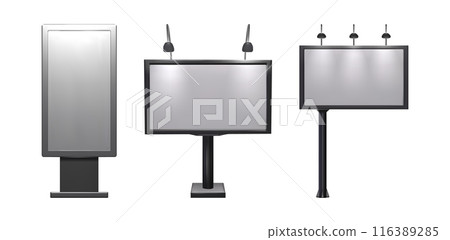 Outdoor advertising billboards set Outdoor advertising billboards set 116389285