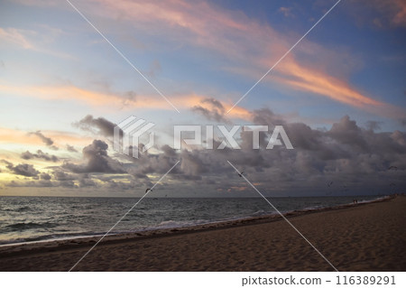 Sunset Sky Over The Sea, Beautiful Cloudscape, Dramatic Landscape, Seascape Sunset Sky Over The Sea, Beautiful Cloudscape, Dramatic Landscape, Seascape 116389291