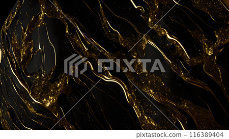 Black marble dusted with fine gold particles. 3d background 116389404
