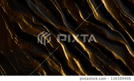 Black marble dusted with fine gold particles. 3d background 116389408