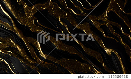 Black marble dusted with fine gold particles. 3d background Black marble dusted with fine gold particles. 3d background 116389418