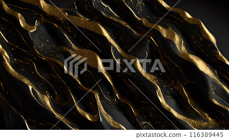 Black marble dusted with fine gold particles. 3d background 116389445