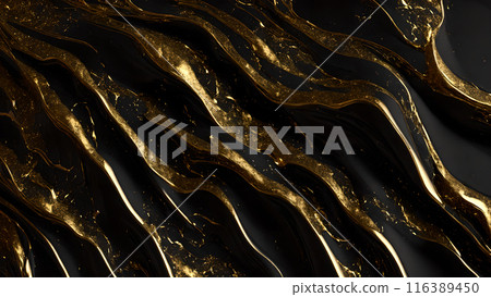 Black marble dusted with fine gold particles. 3d background Black marble dusted with fine gold particles. 3d background 116389450