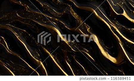 Black marble dusted with fine gold particles. 3d background Black marble dusted with fine gold particles. 3d background 116389451