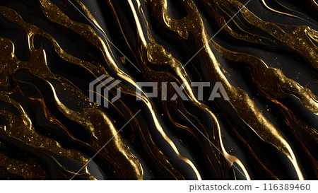 Black marble dusted with fine gold particles. 3d background 116389460