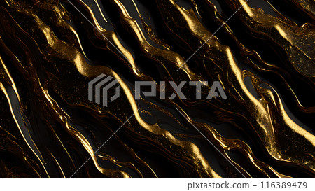 Black marble dusted with fine gold particles. 3d background 116389479