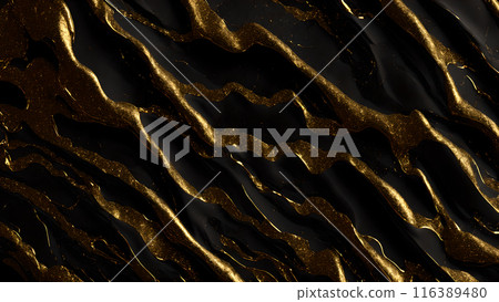 Black marble dusted with fine gold particles. 3d background 116389480