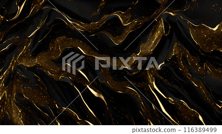 Black marble dusted with fine gold particles. 3d background 116389499