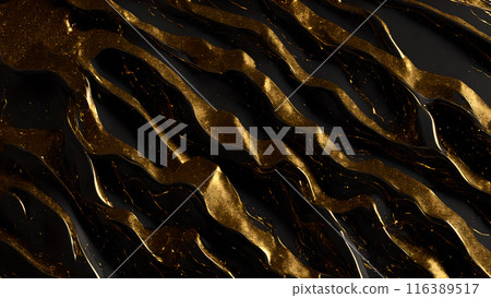 Black marble dusted with fine gold particles. 3d background 116389517