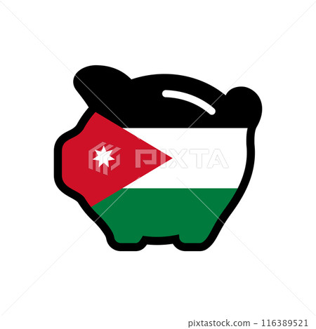 Flag of piggy bank icon, vector symbol. 116389521