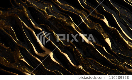 Black marble dusted with fine gold particles. 3d background 116389528