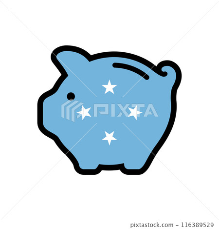 Flag of piggy bank icon, vector symbol. Flag of piggy bank icon, vector symbol. 116389529