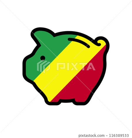 Flag of piggy bank icon, vector symbol. 116389533