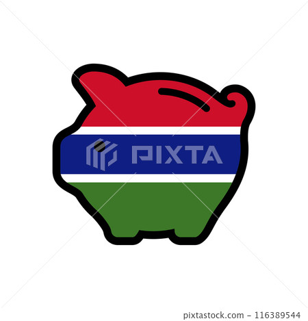 Flag of piggy bank icon, vector symbol. 116389544
