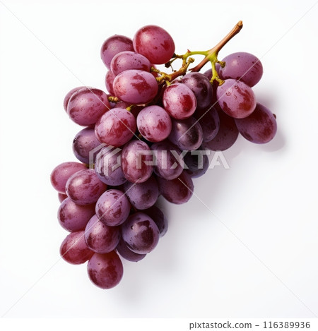 Fresh Ripe Juicy Purple Grapes with Beautiful Bloom, Perfect for Eating or Recipes 116389936