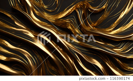 Golden Streaks Bold streaks of gold on a black marble background. 3d background Golden Streaks Bold streaks of gold on a black marble background. 3d background 116390174