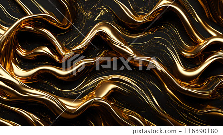 Golden Streaks Bold streaks of gold on a black marble background. 3d background Golden Streaks Bold streaks of gold on a black marble background. 3d background 116390180