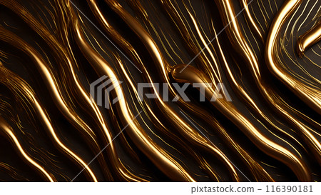 Golden Streaks Bold streaks of gold on a black marble background. 3d background Golden Streaks Bold streaks of gold on a black marble background. 3d background 116390181