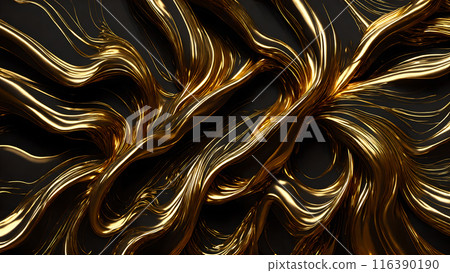 Golden Streaks Bold streaks of gold on a black marble background. 3d background Golden Streaks Bold streaks of gold on a black marble background. 3d background 116390190