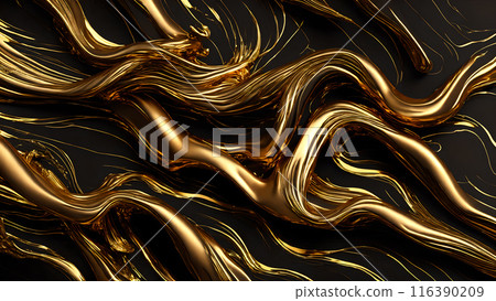 Golden Streaks Bold streaks of gold on a black marble background. 3d background Golden Streaks Bold streaks of gold on a black marble background. 3d background 116390209