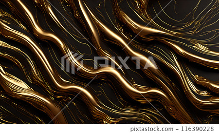 Golden Streaks Bold streaks of gold on a black marble background. 3d background Golden Streaks Bold streaks of gold on a black marble background. 3d background 116390228
