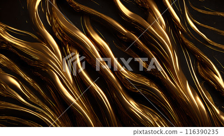 Golden Streaks Bold streaks of gold on a black marble background. 3d background Golden Streaks Bold streaks of gold on a black marble background. 3d background 116390235