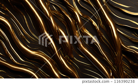 Golden Streaks Bold streaks of gold on a black marble background. 3d background Golden Streaks Bold streaks of gold on a black marble background. 3d background 116390238