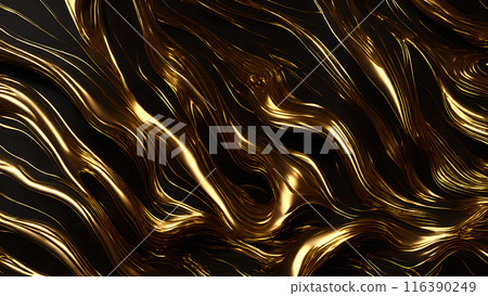 Golden Streaks Bold streaks of gold on a black marble background. 3d background Golden Streaks Bold streaks of gold on a black marble background. 3d background 116390249