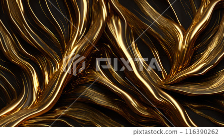 Golden Streaks Bold streaks of gold on a black marble background. 3d background Golden Streaks Bold streaks of gold on a black marble background. 3d background 116390262