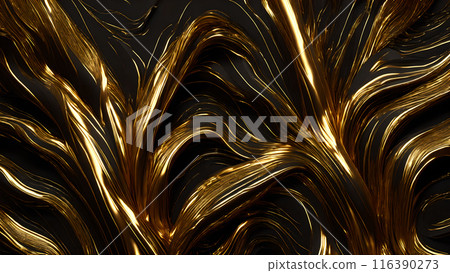 Golden Streaks Bold streaks of gold on a black marble background. 3d background Golden Streaks Bold streaks of gold on a black marble background. 3d background 116390273