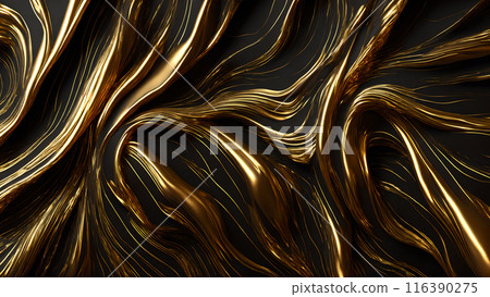 Golden Streaks Bold streaks of gold on a black marble background. 3d background Golden Streaks Bold streaks of gold on a black marble background. 3d background 116390275