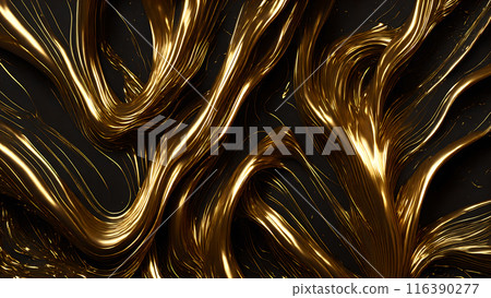 Golden Streaks Bold streaks of gold on a black marble background. 3d background Golden Streaks Bold streaks of gold on a black marble background. 3d background 116390277