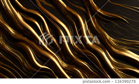 Golden Streaks Bold streaks of gold on a black marble background. 3d background Golden Streaks Bold streaks of gold on a black marble background. 3d background 116390278