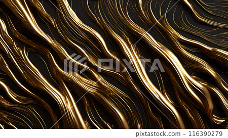 Golden Streaks Bold streaks of gold on a black marble background. 3d background Golden Streaks Bold streaks of gold on a black marble background. 3d background 116390279